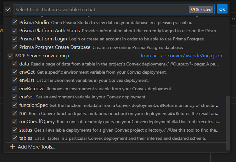 Convex Tool in Chat