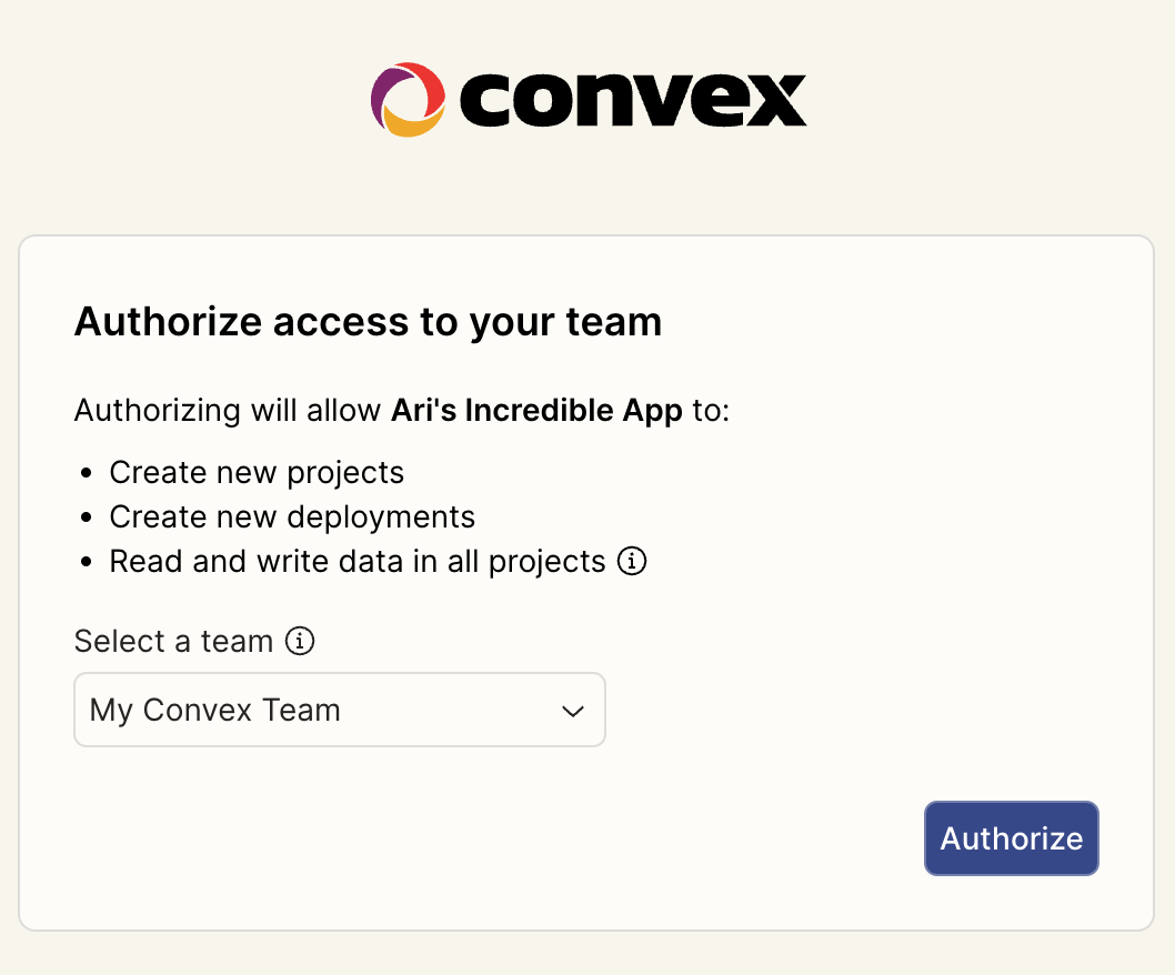 OAuth authorization page