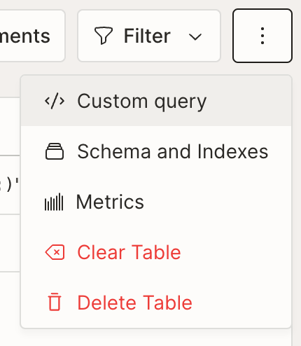 Custom query button