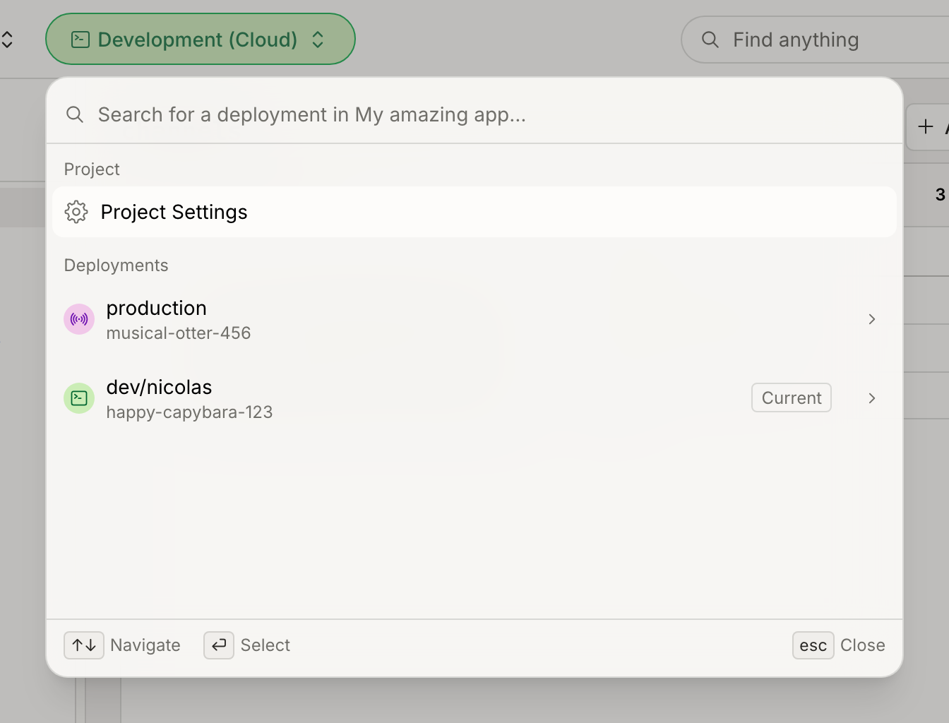 Deployment switcher