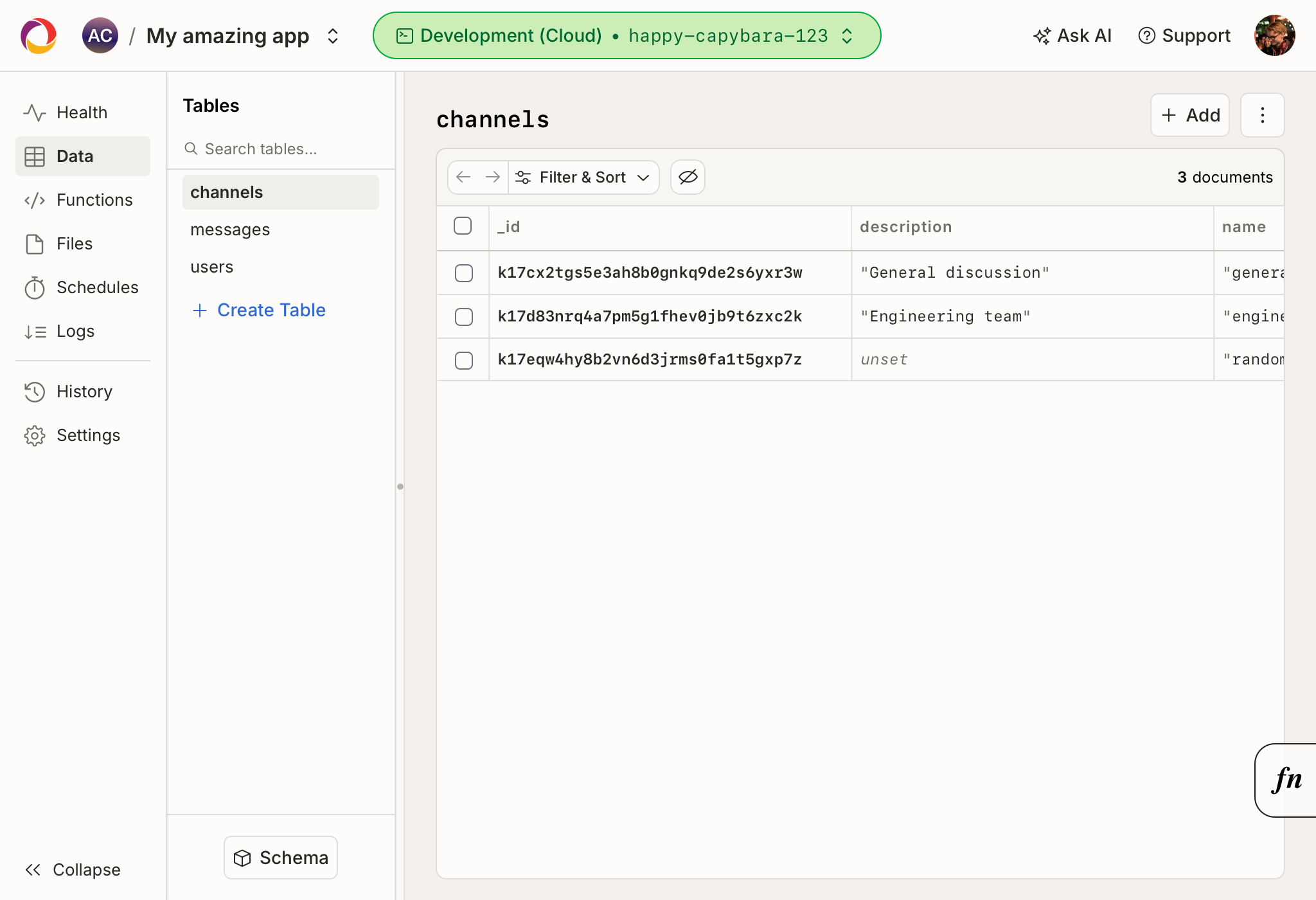 Data Dashboard Page