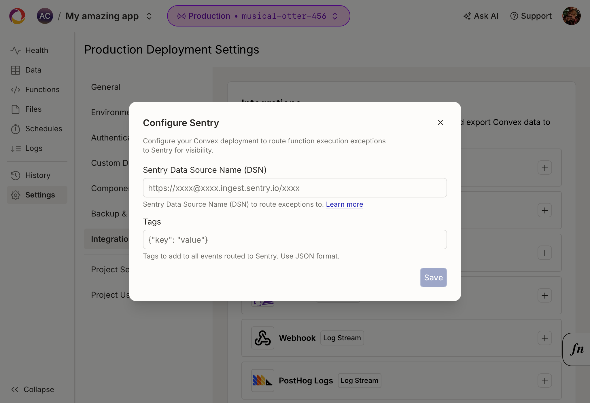 Configure Sentry integration