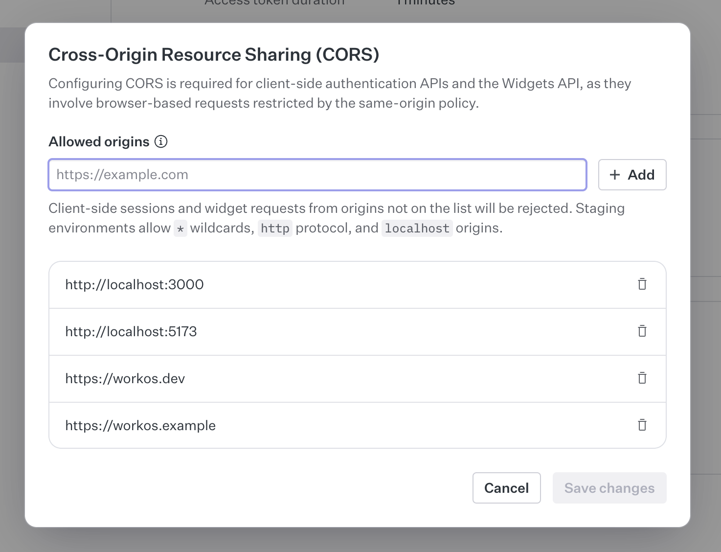 Setting up CORS